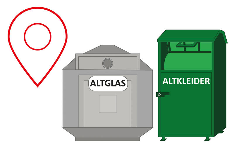 Standorte Altglas- und Altkleidercontainer